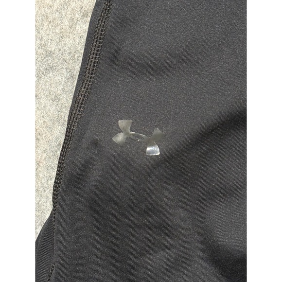 Under Armour ColdGear Womens Large Black Blue Fitted Compression Leggings - Picture 4 of 11